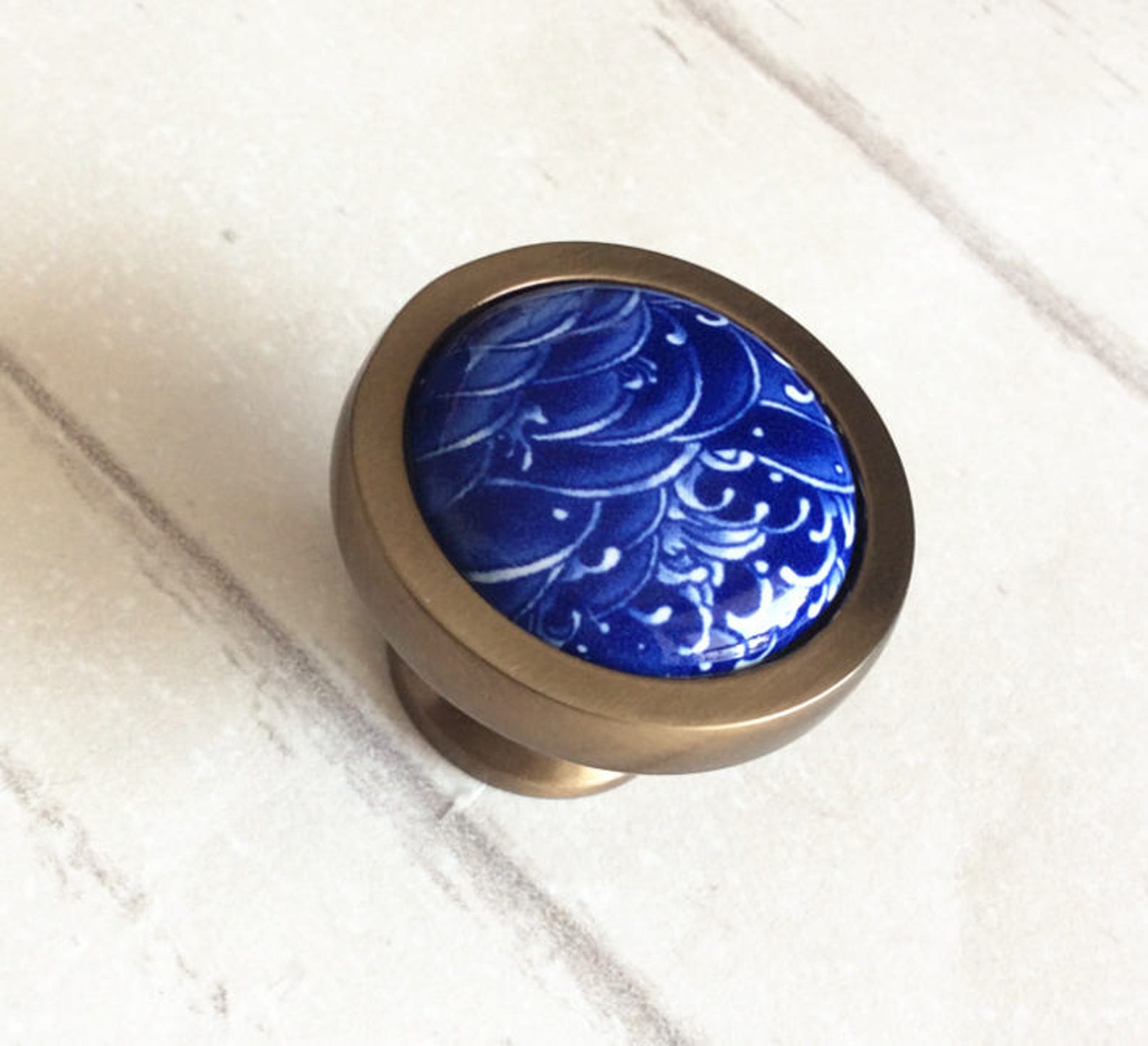 3.78'' Blue Dresser Knob Pulls Ceramic Drawer Pull Etsy
