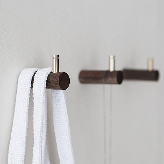Wooden Hook Wall Hooks Coat Hangers Beech Black Walnut Bag Hat Bath Towel Curtain Tie Back Decorative