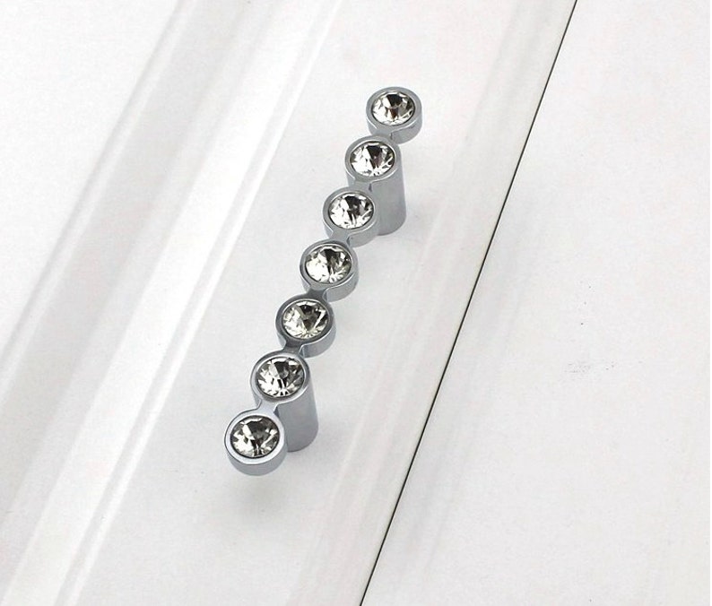 2.5/'/' 3.78/'/' Crystal Drawer Pulls Handles Silver Clear Bling Glass Dresser Handles Pulls Knobs Kitchen Cabinet Door Pulls Knobs Decorative