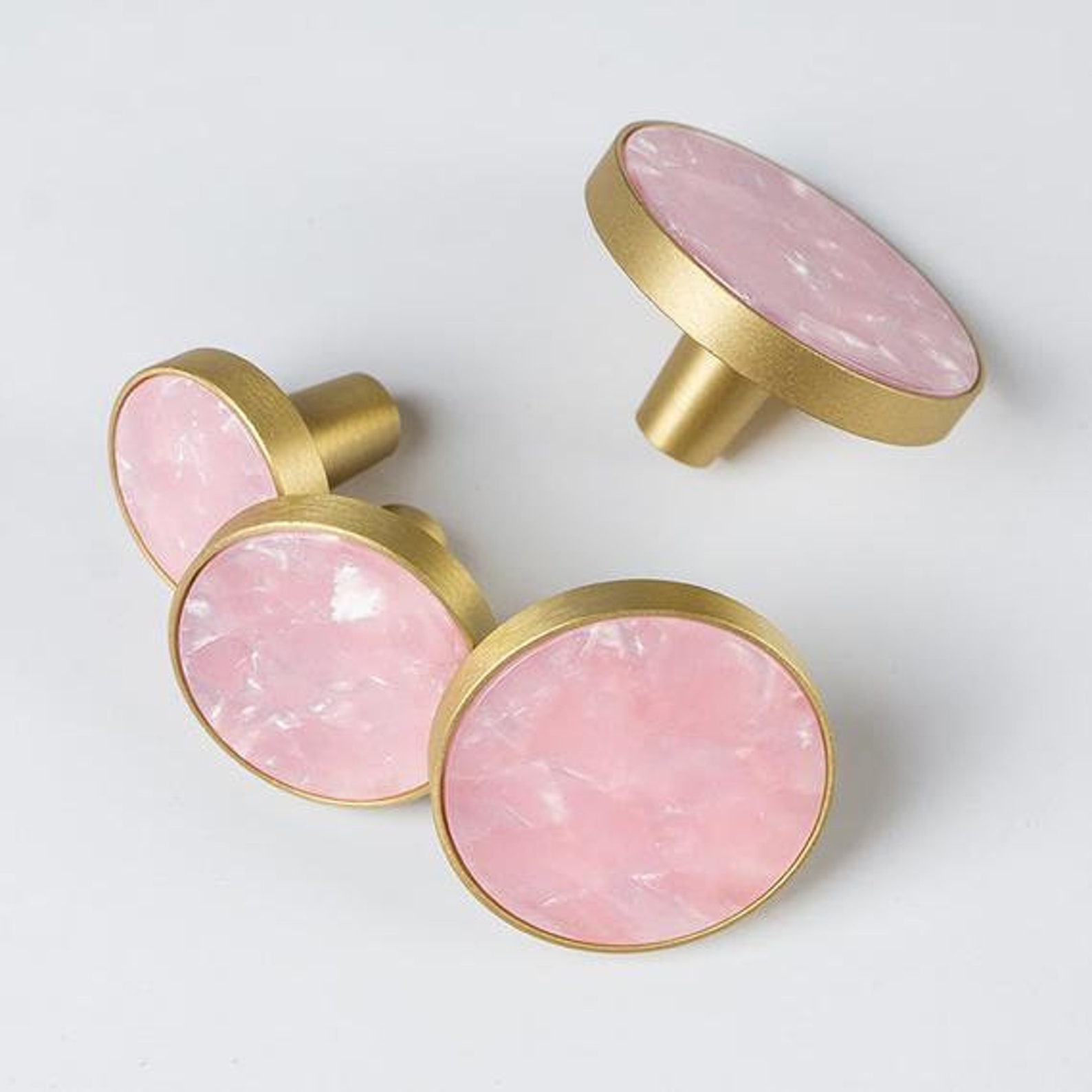 Pink Wardrobe Door Knobs Shabby Chic Dresser Knobs Brass Etsy