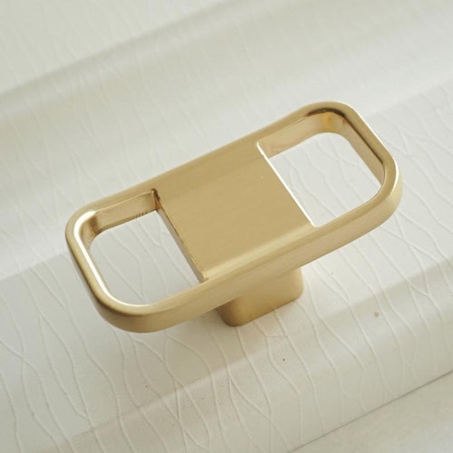 Brushed Brass Knobs Square Dresser Knobs Knob Handles Etsy