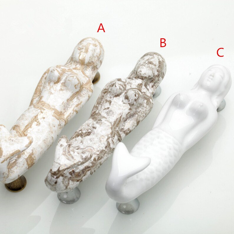 3 78 Art Wardrobe Handles Pulls Mermaid Crack Ceramic Drawer Handles Pulls Home Decorative Chic Kitchen Cabinet Door Pulls Decor 96 Mm Craft Supplies Tools Home Improvement Kromasol Com