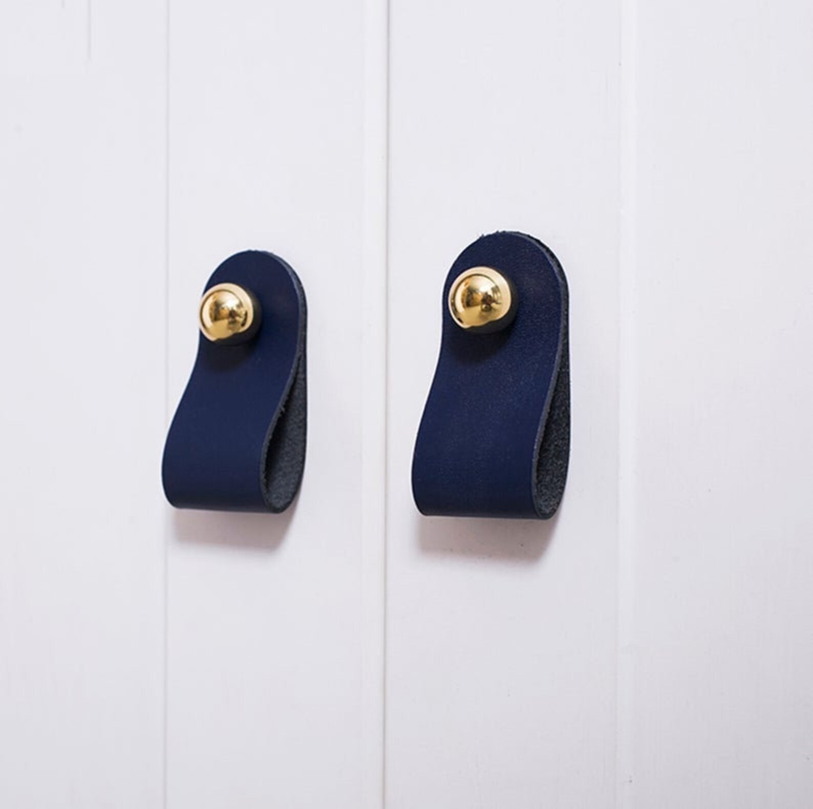 Leather Knobs Decor Brass Knobs Leather Pull Etsy