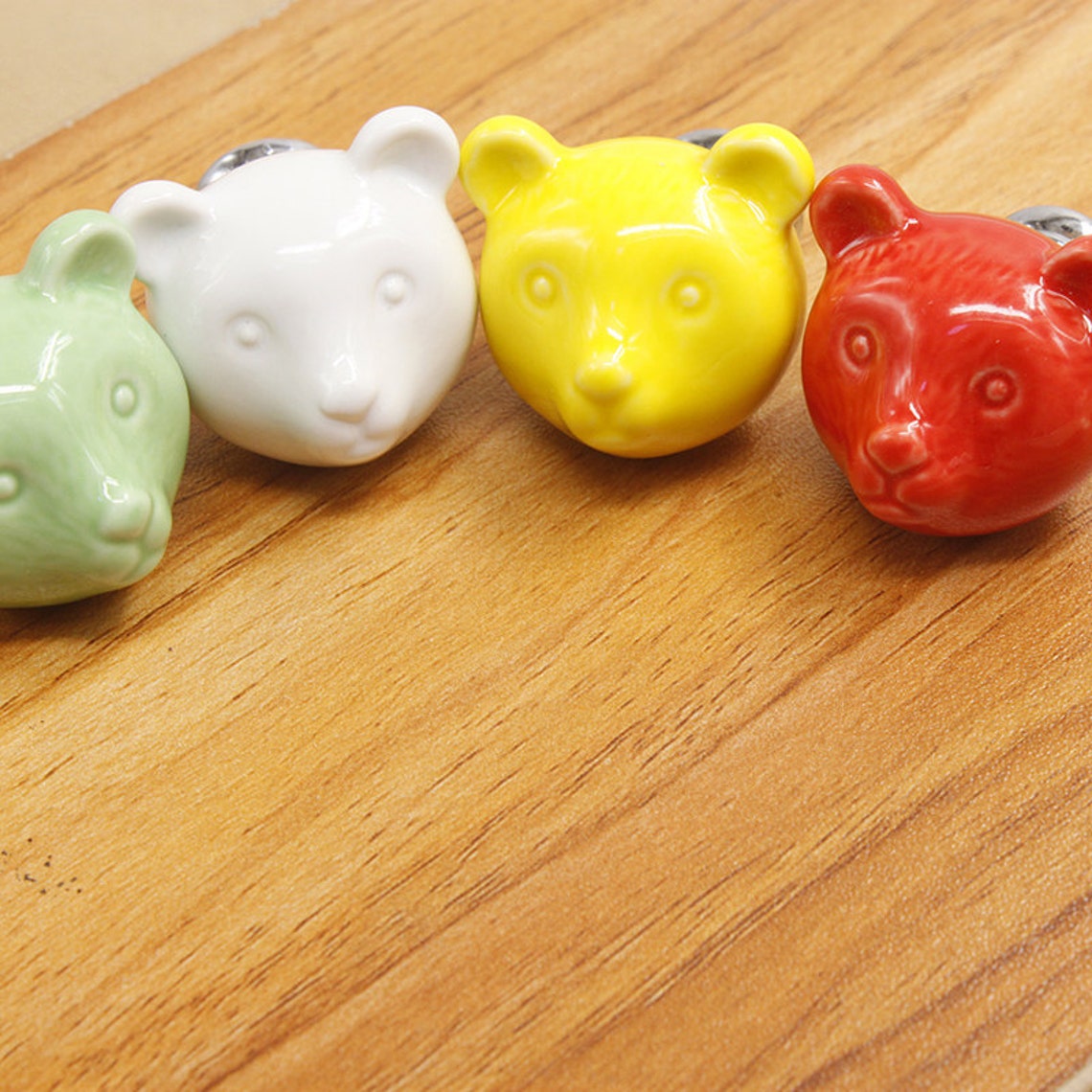 Ceramic Knob Bear Drawer Knob Colorful Knobs for Children Etsy