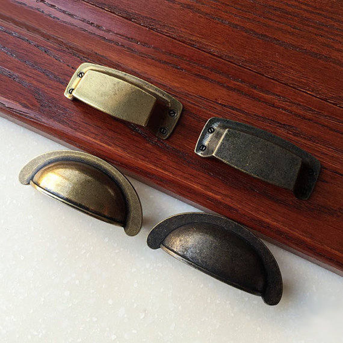 1 1/4 2 3/4'' Cup Pulls Vintage Style Drawer Etsy