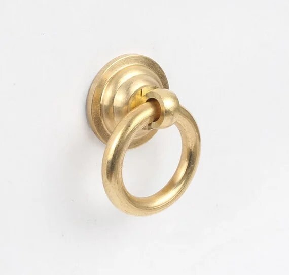 Gold Brass Knob Drawer Pulls Drop Handle Knobs Dresser Pulls Etsy