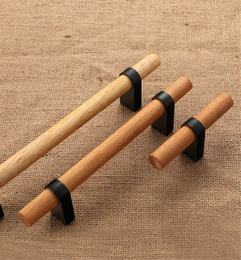 3.78'' 5'' Wood Drawer Pulls Handles Black Etsy