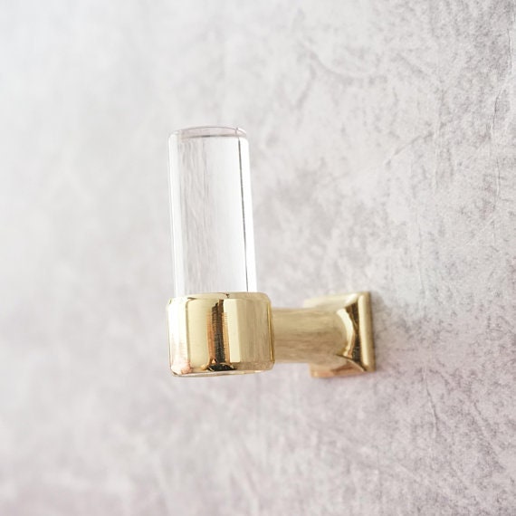 Acrylic Wall Hook Coat Hooks Decorative Wall Hooks Clear Gold Etsy