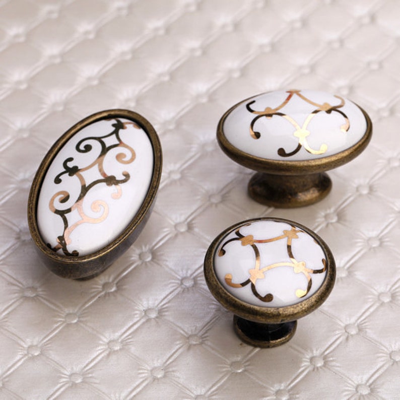 Pomos de cerámica / gabinete perillas / Dresser perillas / | Etsy