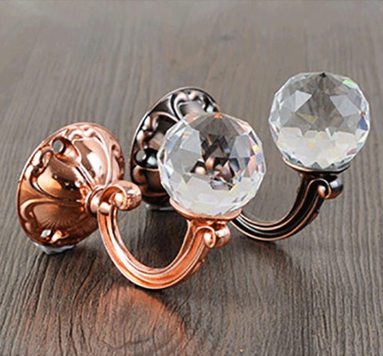 Large Crystal Wall Hook Decorative Coat Hook Clear Glass Hook Etsy