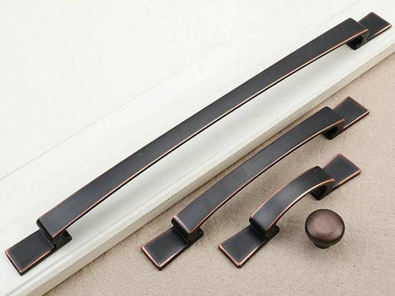Kitchen Cabinet Door Handles Retro Drawer Knob Cupboard Pulls Dresser Pull Black Red Oil Rubbed Bronze 64 96 128 160 224 320 Mm