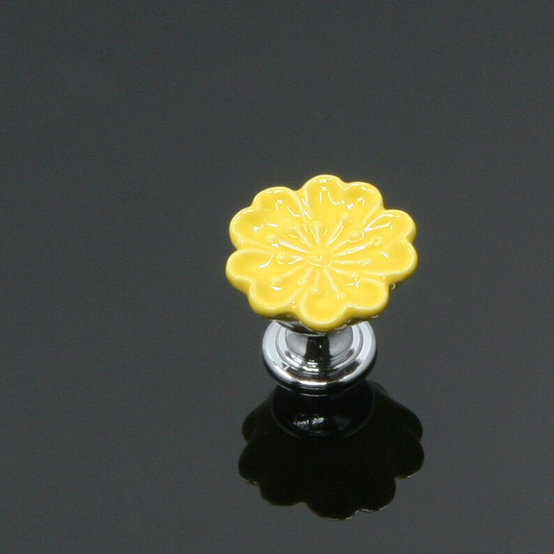 Flower Colorful Dresser Knobs Ceramic Cupboard Knobs Drawer Etsy