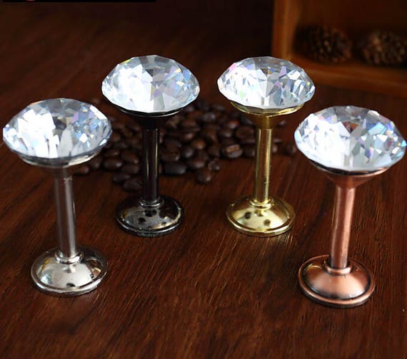 Rhinestone Glass Wall Hooks Decorative Hooks Clear Crystal Etsy