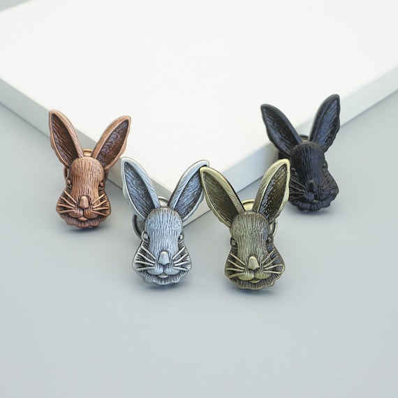 Cute Rabbit Drawer Pulls Antique Bronze Copper Silver Black Etsy