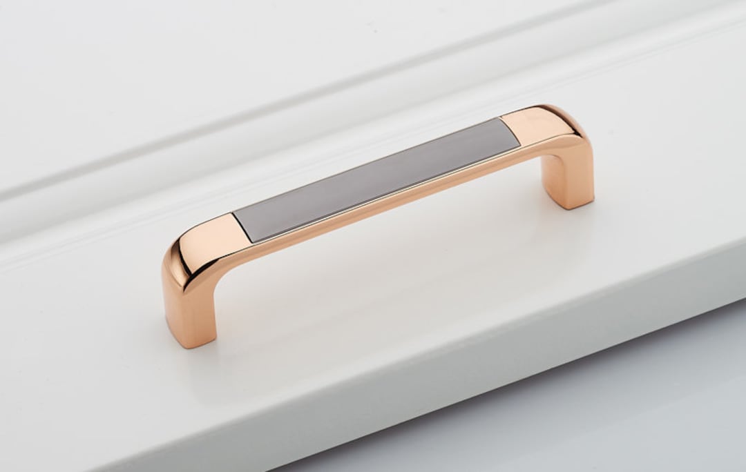 5 6.3'' Rose Gold Gun Black Door Handle Modern Etsy