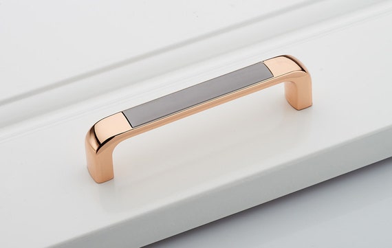 5 6.3'' Rose Gold Gun Black Door Handle Modern 