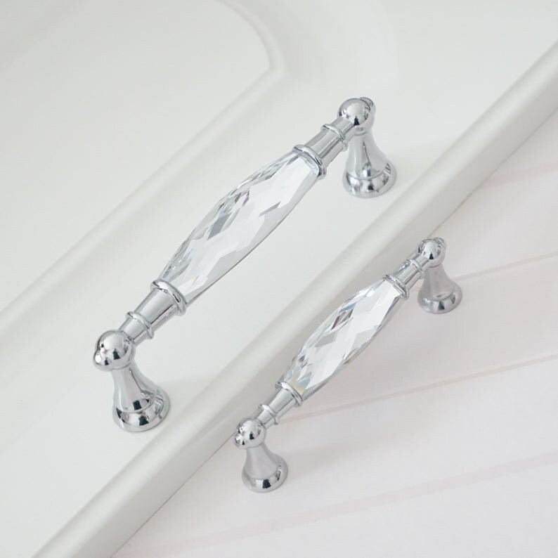 3.78 5 Glass Crystal Dresser Drawer Pulls Knobs Etsy