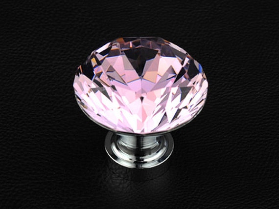 Pink Glass Knobs Crystal Dresser Knob Drawer Knobs Pull Etsy