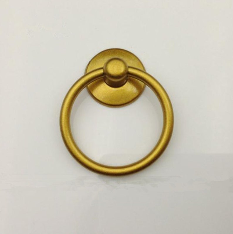 Gold Drawer Ring Pulls Handle Knobs Antique Bronze Dresser Etsy