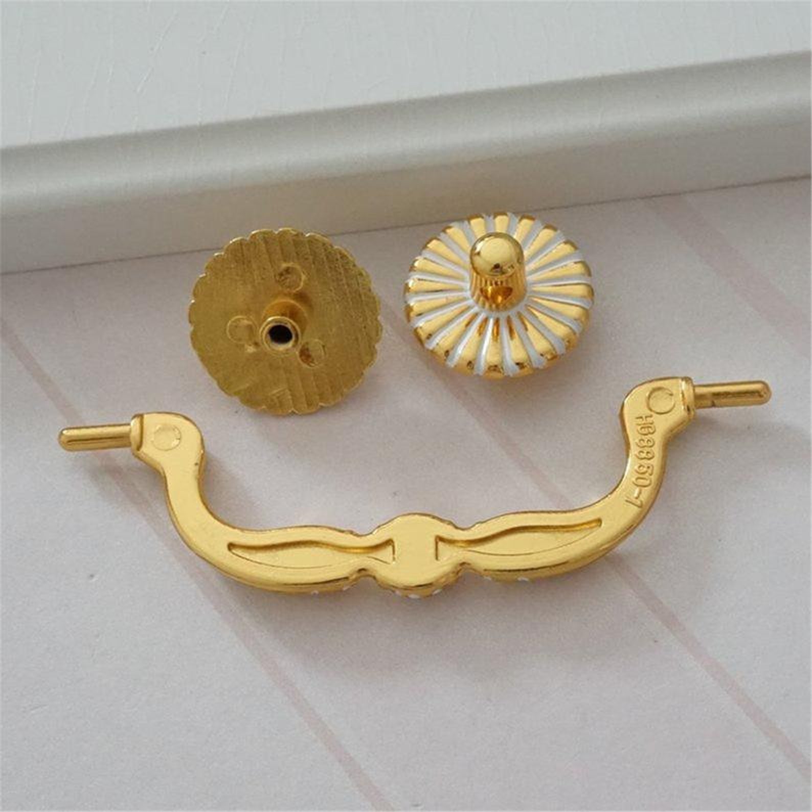 3.5 Gold White Drawer Knobs Handles Antique Bronze Drop Etsy