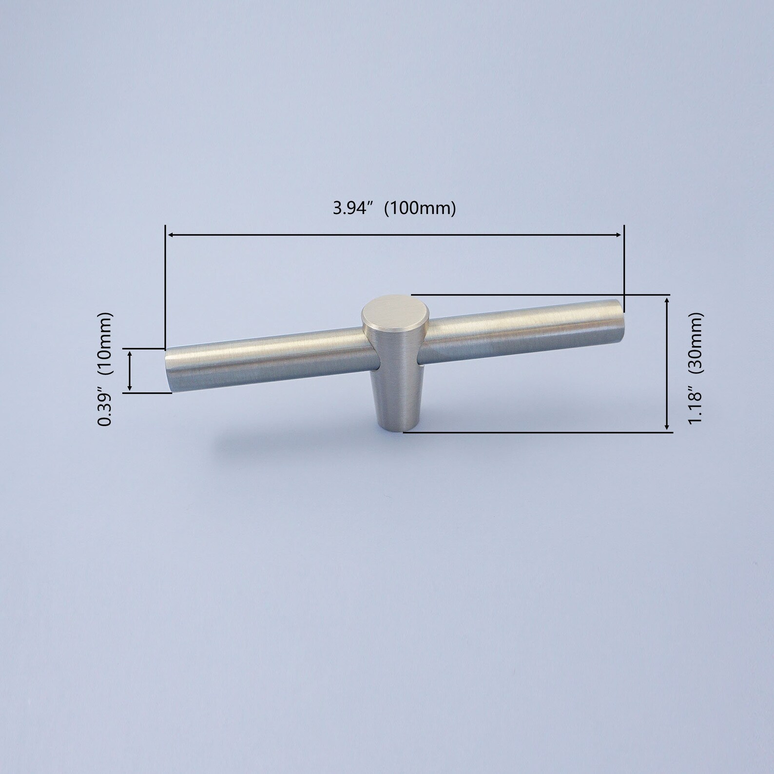 Brass T Bar Knob Brushed Nickel Kitchen Pulls Handles Etsy UK