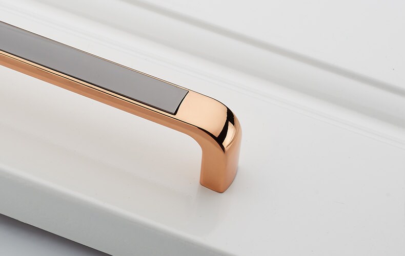 5 6.3'' Rose Gold Gun Black Door Handle Modern Etsy