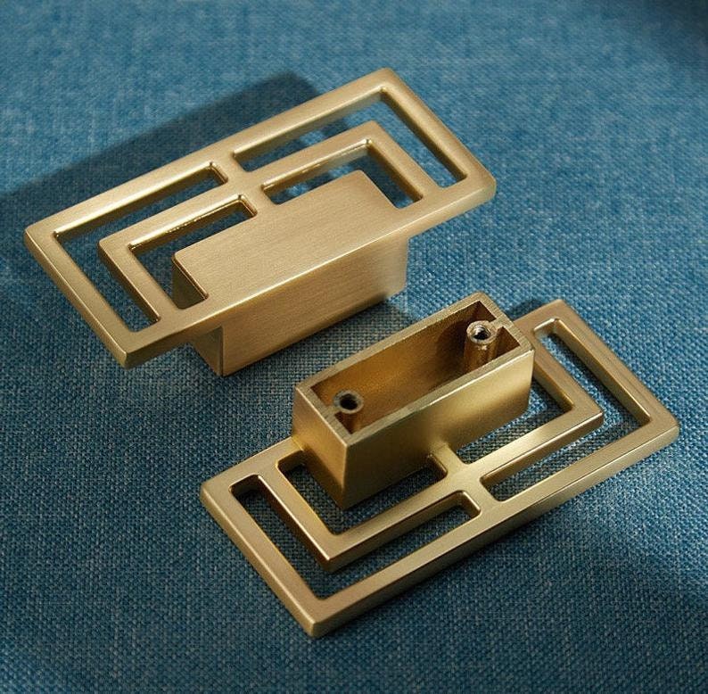 1.25/'/' Chinese Cabinet Door Handles Brushed Brass Dresser Drawer Pulls Knobs Rustic Kitchen Cabinet Handles Pulls Door Handle Hardware 32 mm
