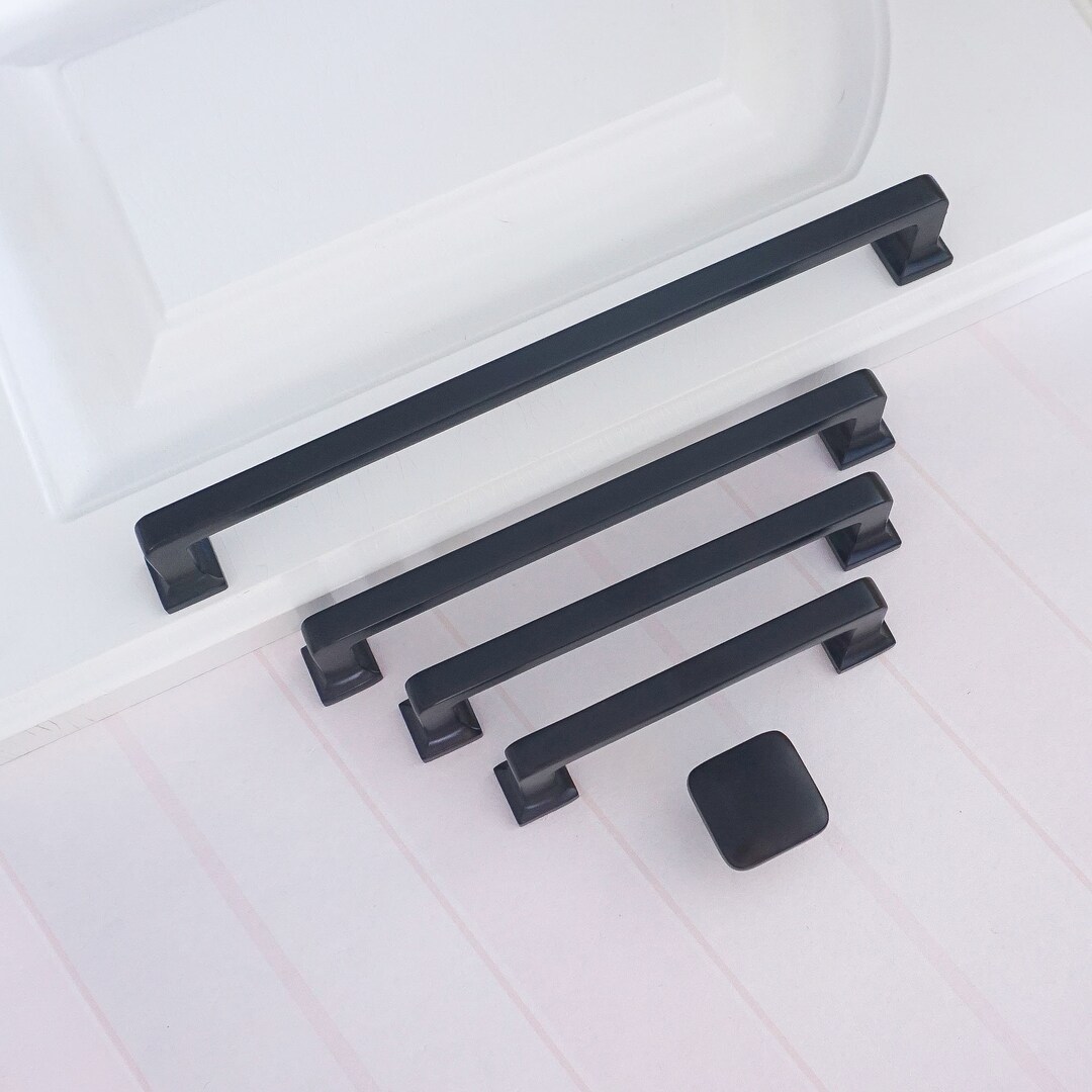 3.78 5 6.3 8.8 Black Drawer Knobs and Pulls Etsy