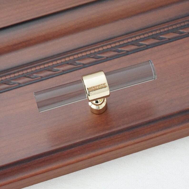 3.78 5 6.3 Lucite Smoke Gold Cabinet Handles Acrylic Dresser Pulls Drawer Knobs Pull Kitchen Pull Furniture Hardware Decor 96 128 160 mm