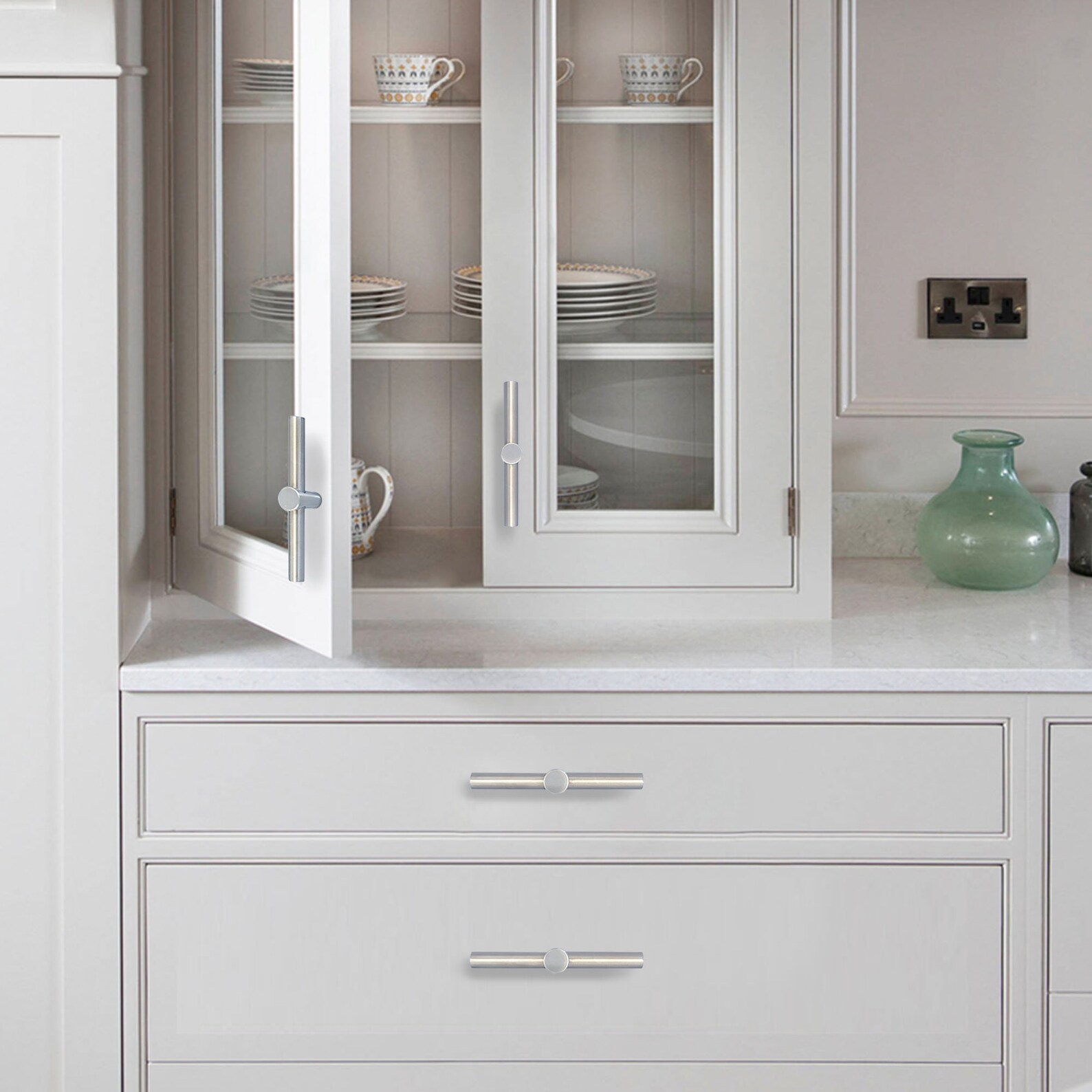 Brass T Bar Knob Brushed Gold Decor Kitchen Pulls Etsy