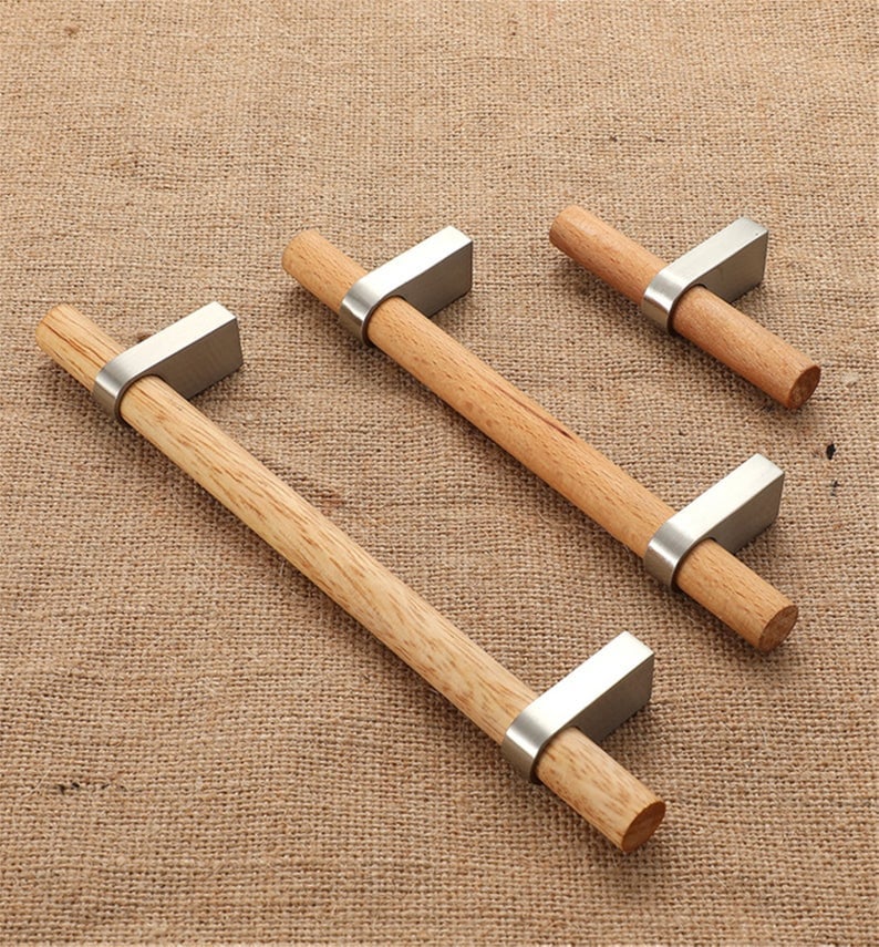 3.78'' 5'' Wood Drawer Pulls Handles Black Etsy Australia