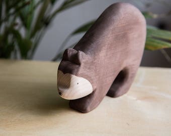 Wooden bear, Wooden toy, Forest animal, Waldorf toy, Wooden animals waldorf