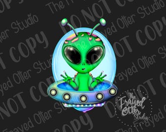 Get in Loser - Whimsical Alien PNG Digital Download.