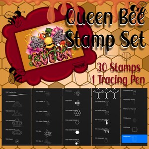 Juego de sellos Queen Bee - Juego de pinceles para Procreate