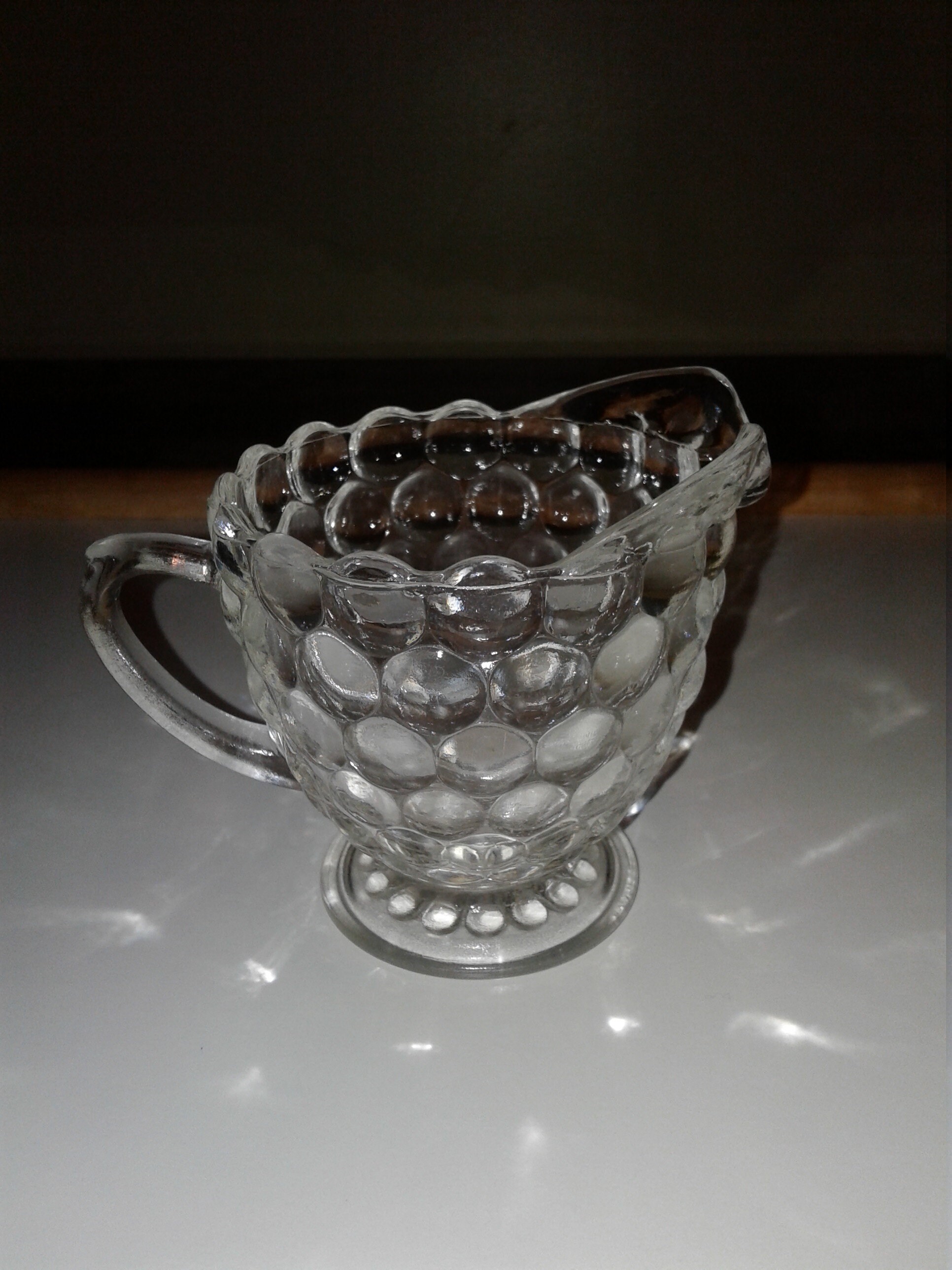 Vintage Anchor Hocking Bubble Glass Creme Pitcher 1960 Etsy