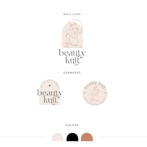 Beauty Body Woman Logo |  Premade Logo | Skin Hair Care Logo | Woman Silhouette Logo | Beauty Salon Branding | Custom Branding | Woman Logo