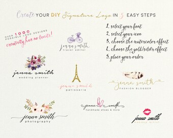 Create Your DIY Signature Logo Design in 5 Easy Steps by Combining Fonts, Icons and Color Effects into an Unique Design Delivered in 24H