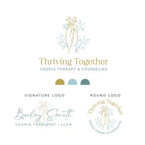 Logotipo y marca para terapeuta de pareja, logotipo de asesoramiento sobre fertilidad, kit de logotipos de terapia familiar, logotipo de psicólogo único