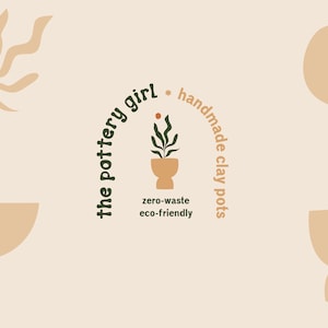 Aardewerk handgemaakte plantenbakken Logo | Vaas handgemaakte logokit | Merkontwerp | Boho-logo | Keramisch winkellogo | Aangepast logo | Logo-ontwerper