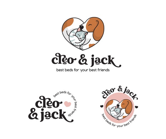 Premium Vector  Cat & dog petshop logo
