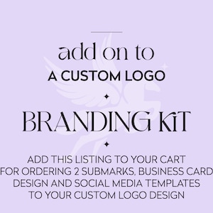 Custom Logo Branding Kit: Submarks, Business Card, Social Media Templates