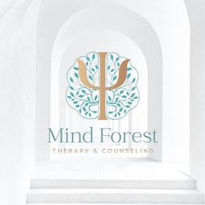 Counseling Therapy Psychology Logo, Psi Brain Tree Logo, Life Coach Logo, Neurology Logo, Floral Brain Logo, Custom Branding