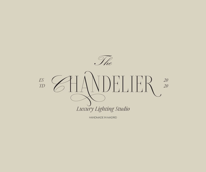 Elegant Logotype Script Cursive Logo Design, Luxury Wedding Planner Logo, Lighting Home Decor Logo, Woman Logo, Feminine Chic Logo Suite image 1