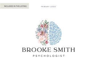Therapist Logo Design | Floral Brain Brand Logo for: Psychology, Counseling, Coaching, Neurodiversity Businesses