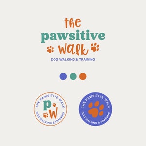 Dog Walking Logo Design: Fun Pet Business Branding Kit