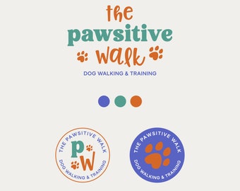 Dog Walking Logo Design: Fun Pet Business Branding Kit