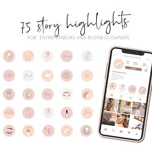 Boho Instagram Highlight Icons: Chic Story Covers (75 PNG)