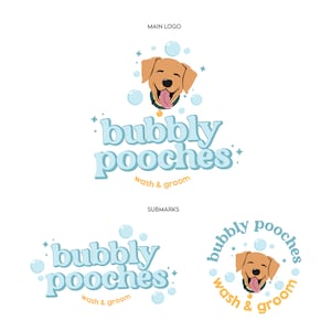 Dog Pet Grooming Logo Design | Cute Dog Logo | Dog Washing Logo | Dog Grooming Salon Logo | Pet Spa Logo