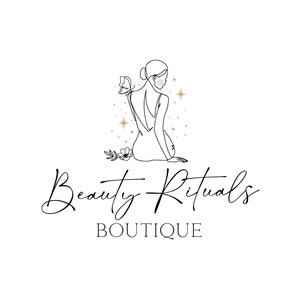 Beauty Woman Logo, Line Art Woman Boutique Logo Branding, Skin Care ScriptTypography Logo, Feminine Logo, Woman Silhouette Logo Custom