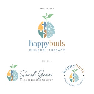 Logo terapia per bambini, logo logo terapia del linguaggio, logo terapia dello spettro, logo consulenza terapia autismo, logo cervello, logo psicologo suite